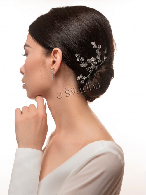 Ніжний гребінець для волосся з кристалами 011