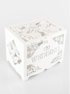 Скриня з різьбленим декором для грошей «Wedding» 04