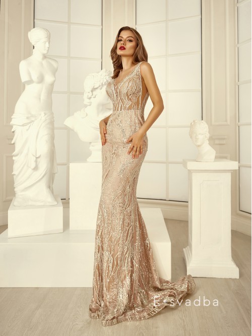 Яскрава вечірня сукня-русалка "Goldy"