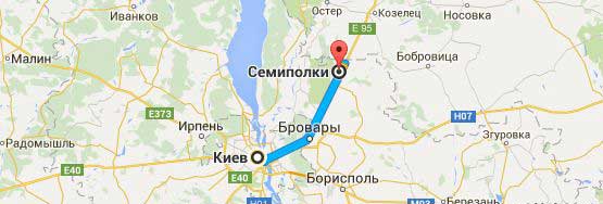 Карта: Київ - Семиполки