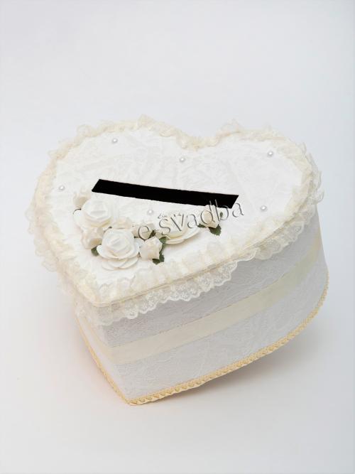 Коробка для грошей «Серце» айвори 16